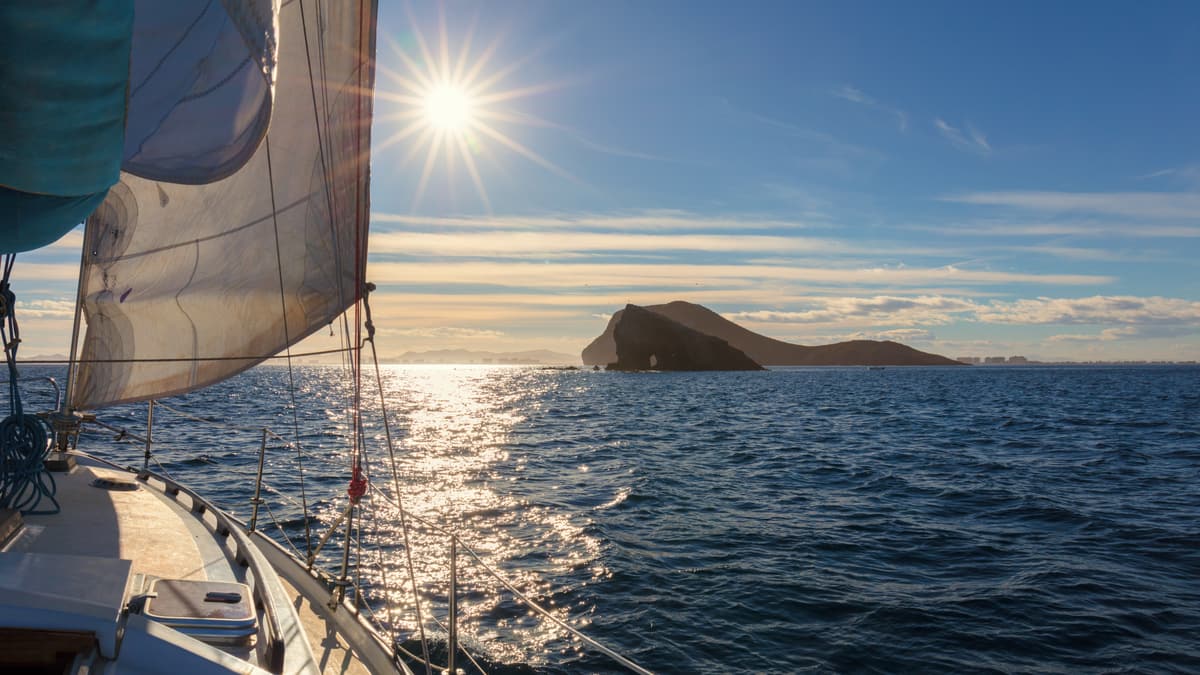 Isla Grosa off the Mediterranean shore of La Manga